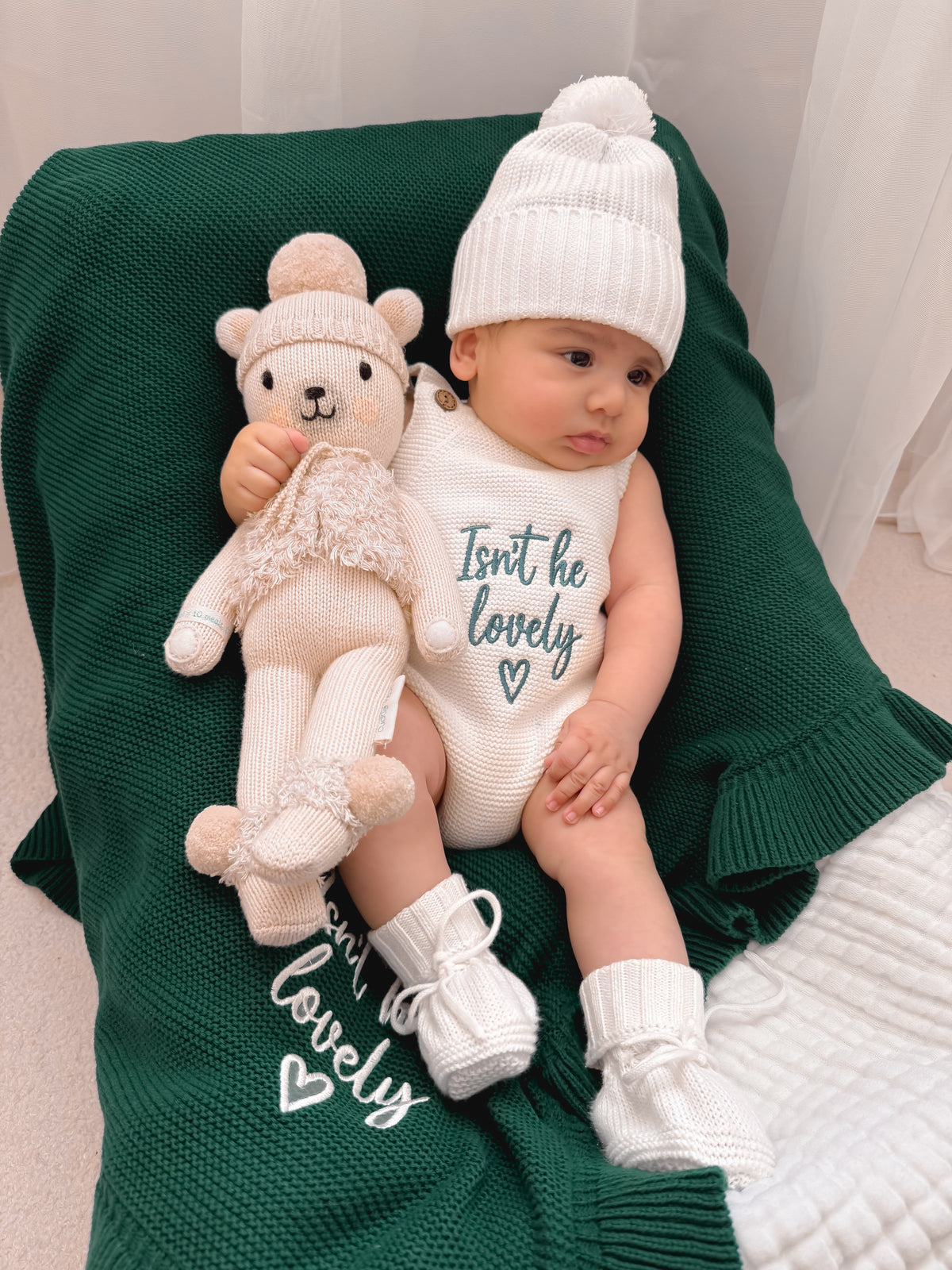 Isn't He/She Lovely Emerald - Green Ruffle Blanket