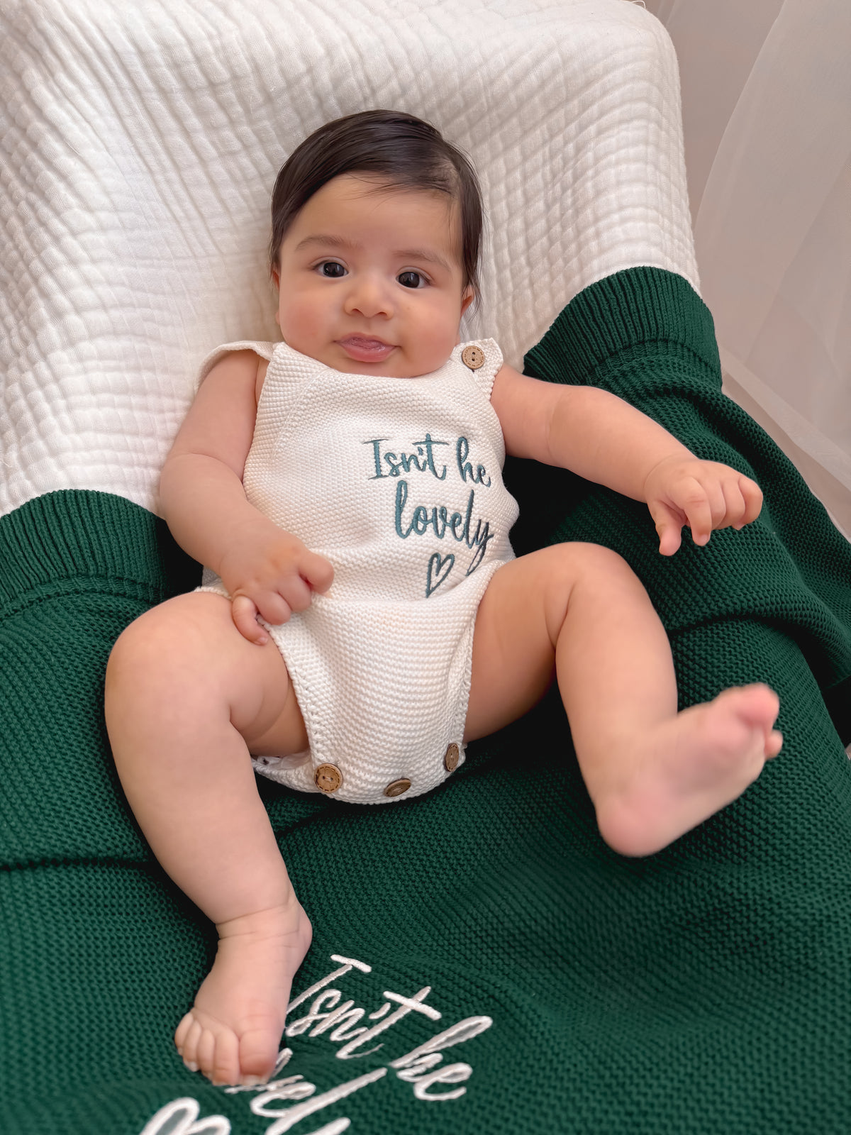 Isn't He/She Lovely White Romper
