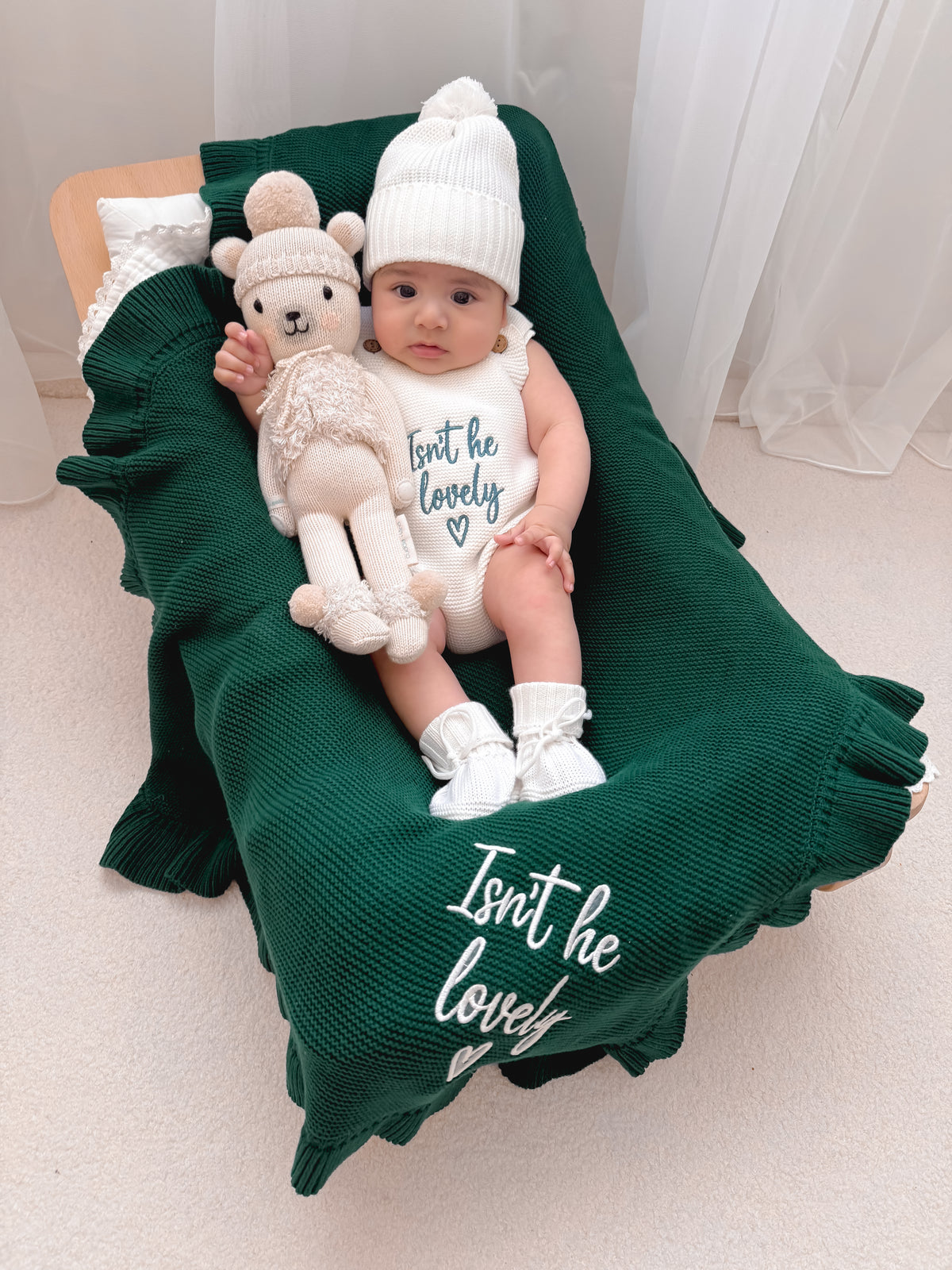 Isn't He/She Lovely White Romper