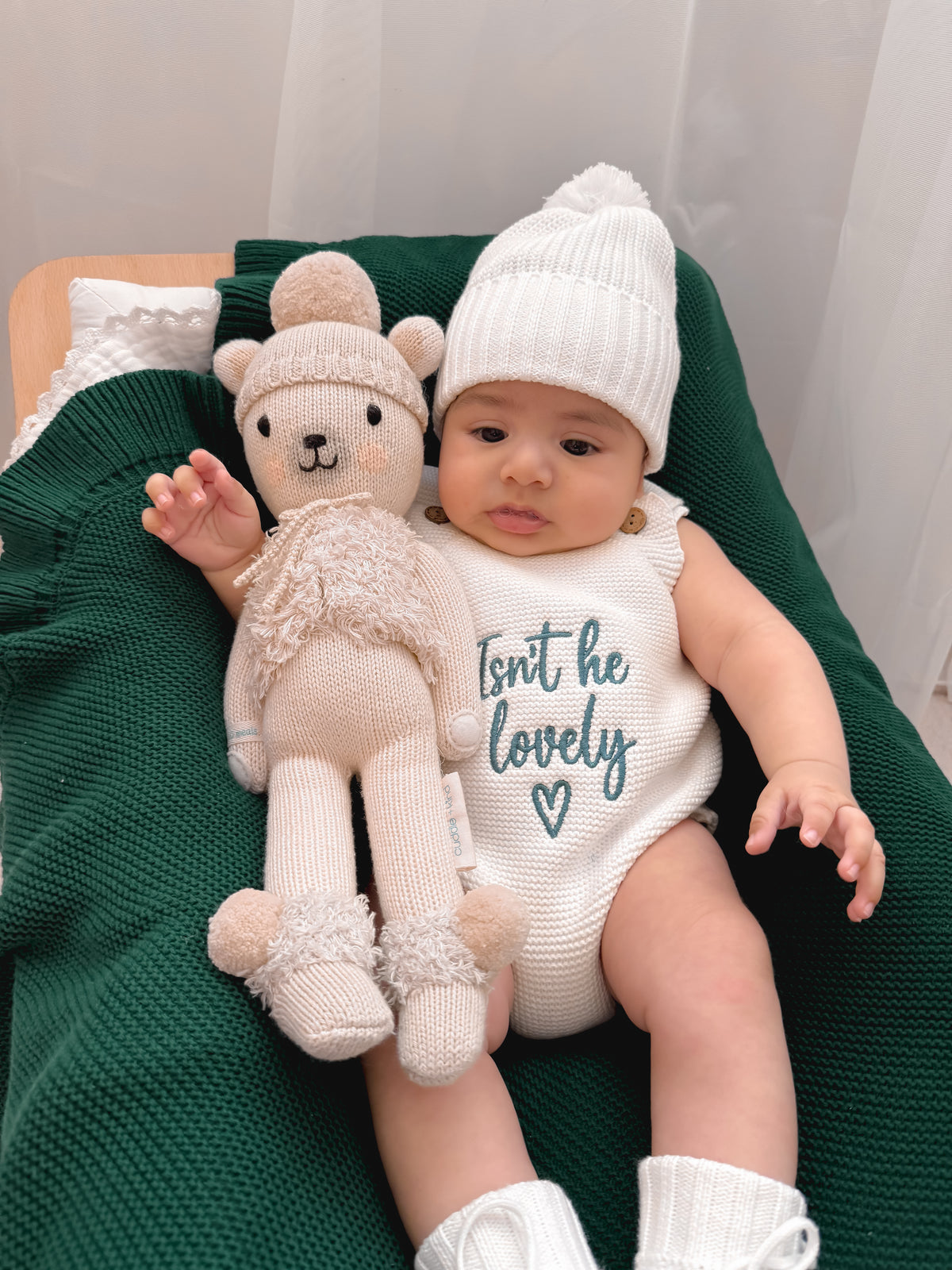 Isn't He/She Lovely White Romper