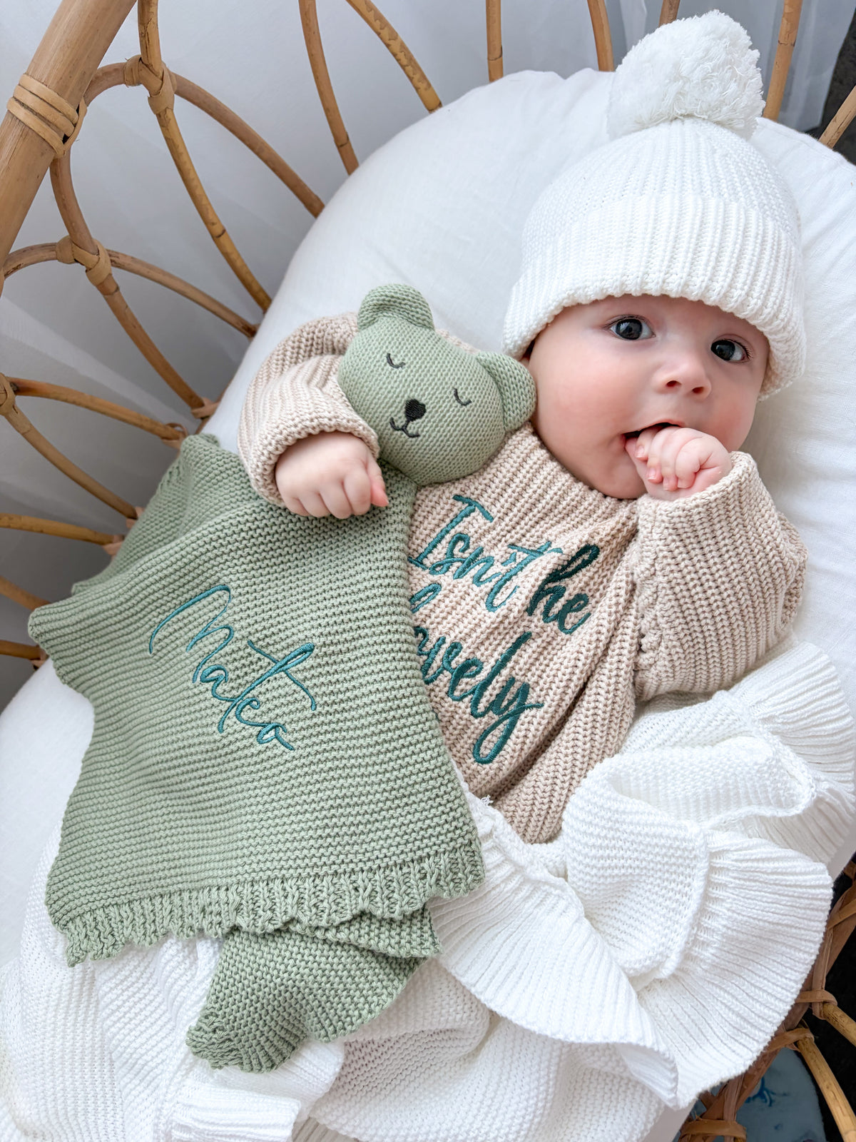 My Little Bear Comforter - Sage
