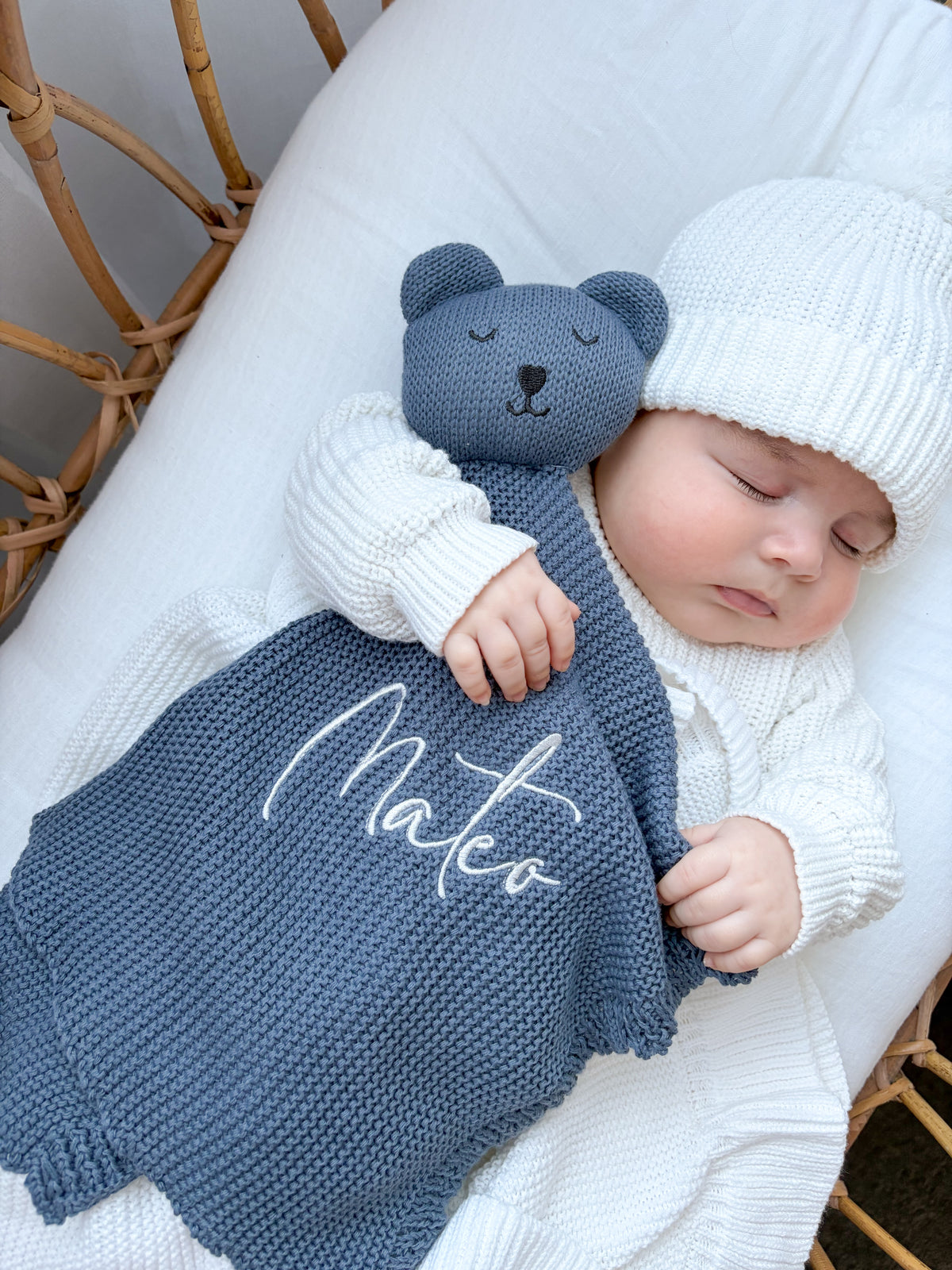 My Little Bear Comforter - Mauve Blue