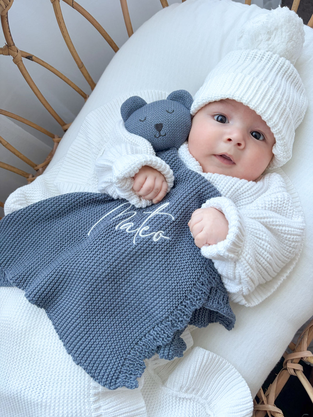 My Little Bear Comforter - Mauve Blue
