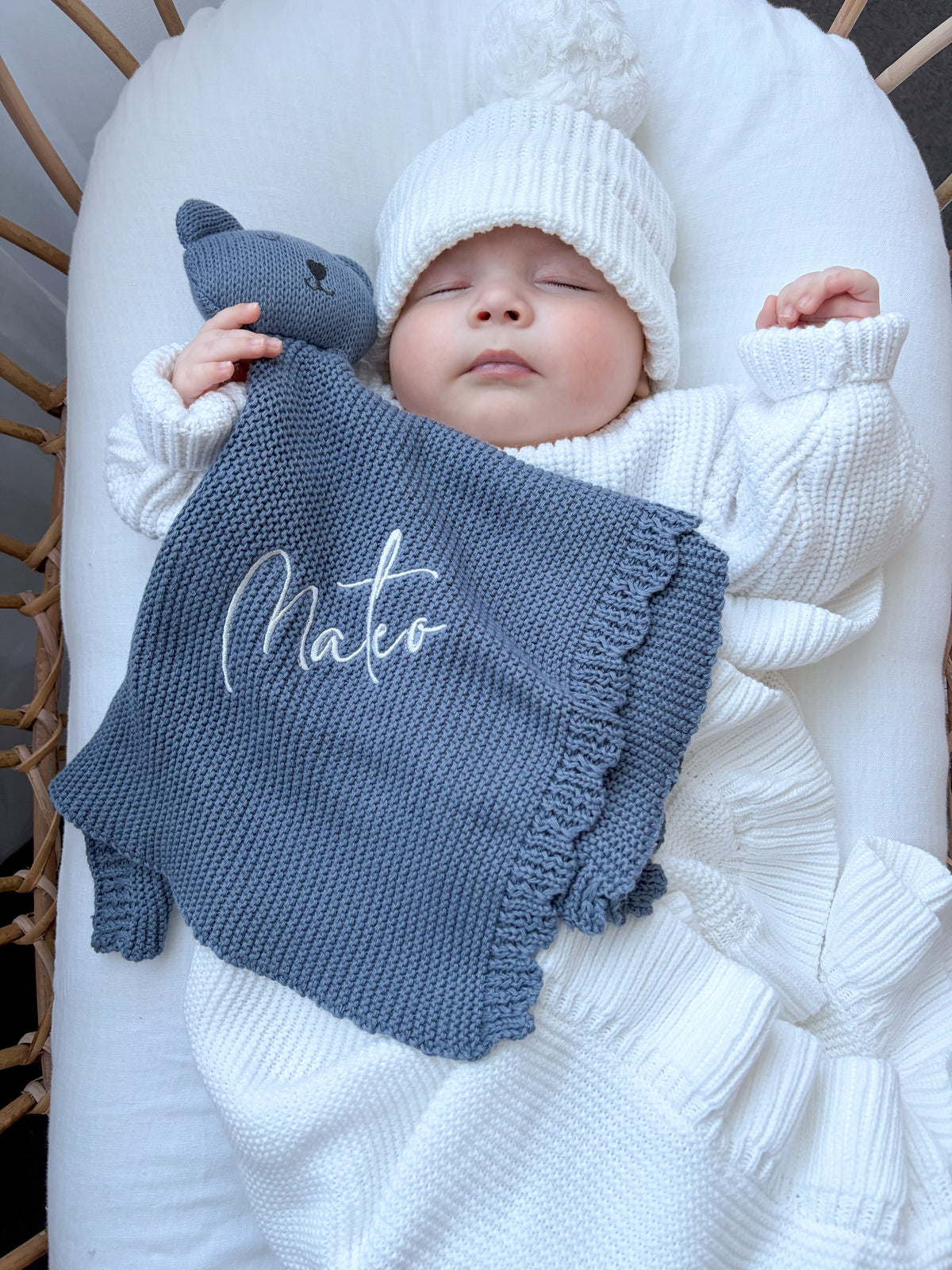 My Little Bear Comforter - Mauve Blue