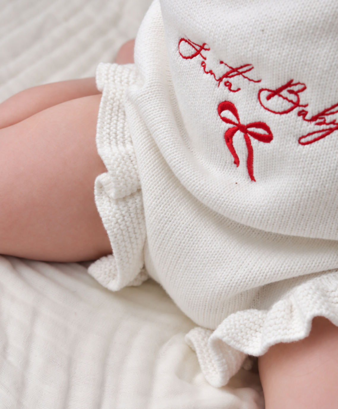 Knit Santa Baby Romper
