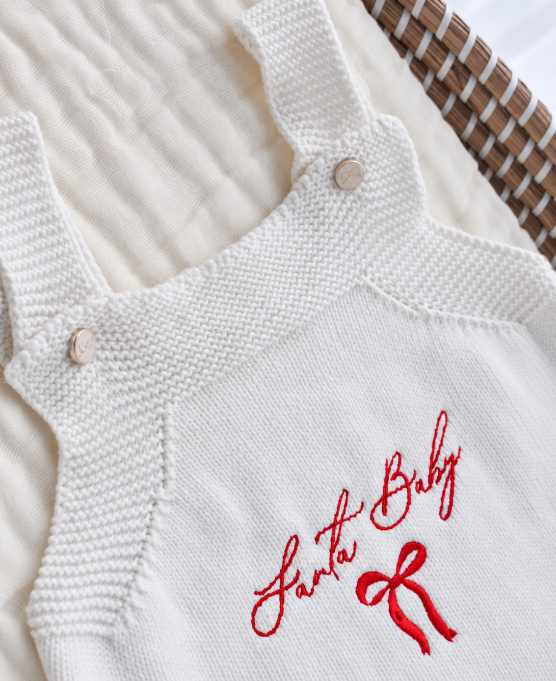 Knit Santa Baby Romper