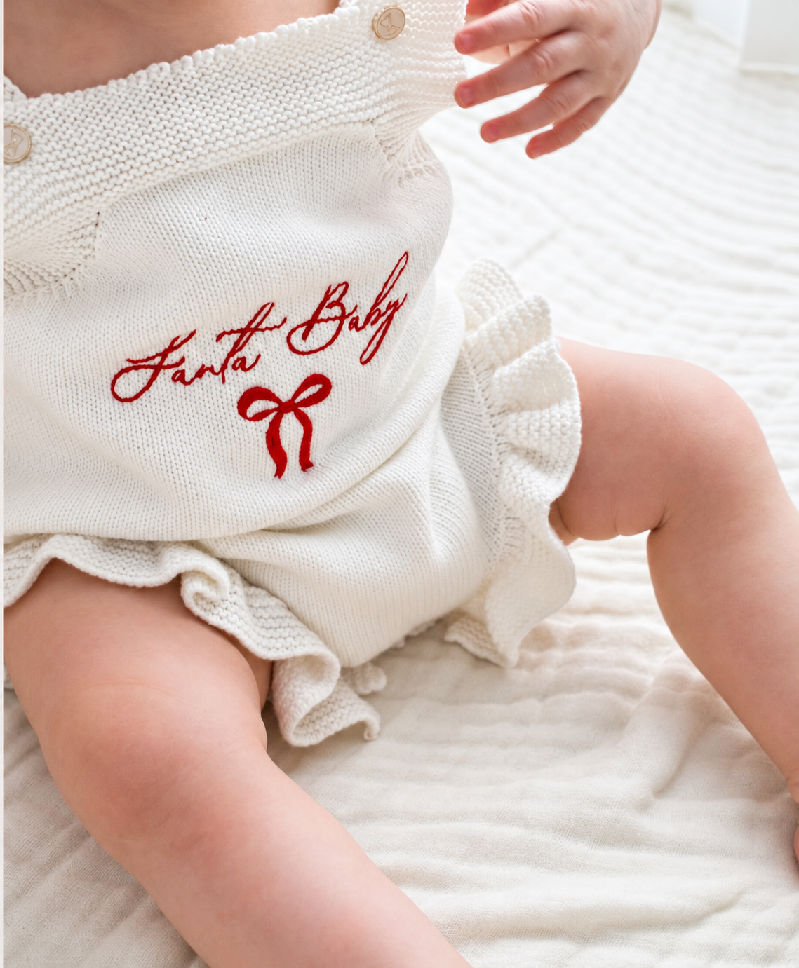 Knit Santa Baby Romper