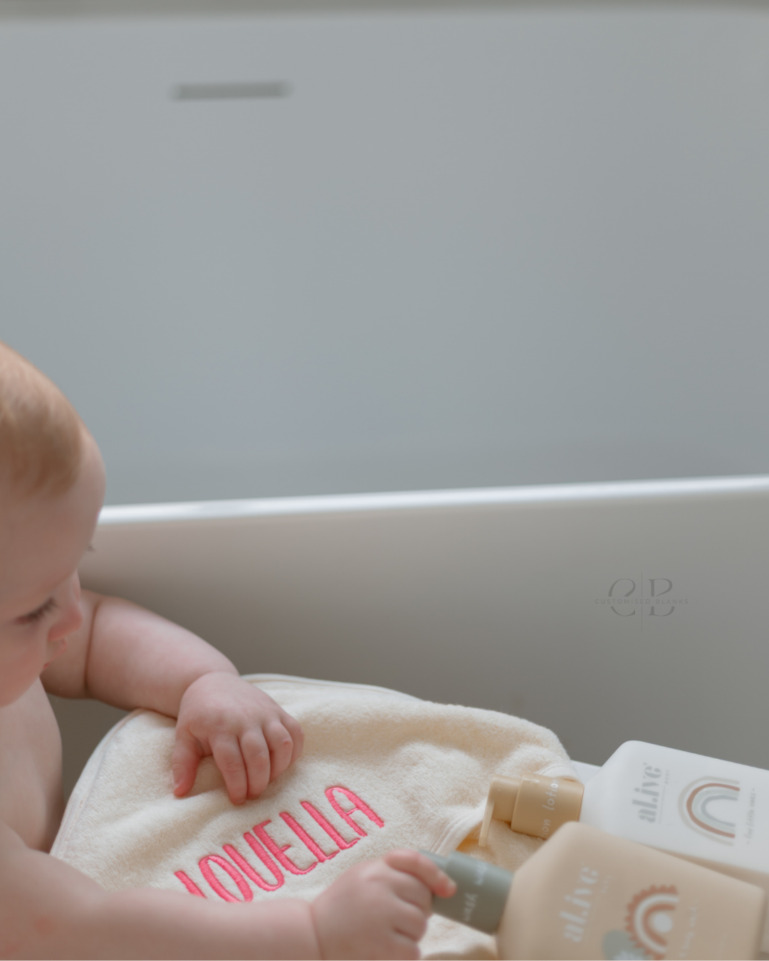100% Organic Cotton Baby Hooded Towel - Personalised