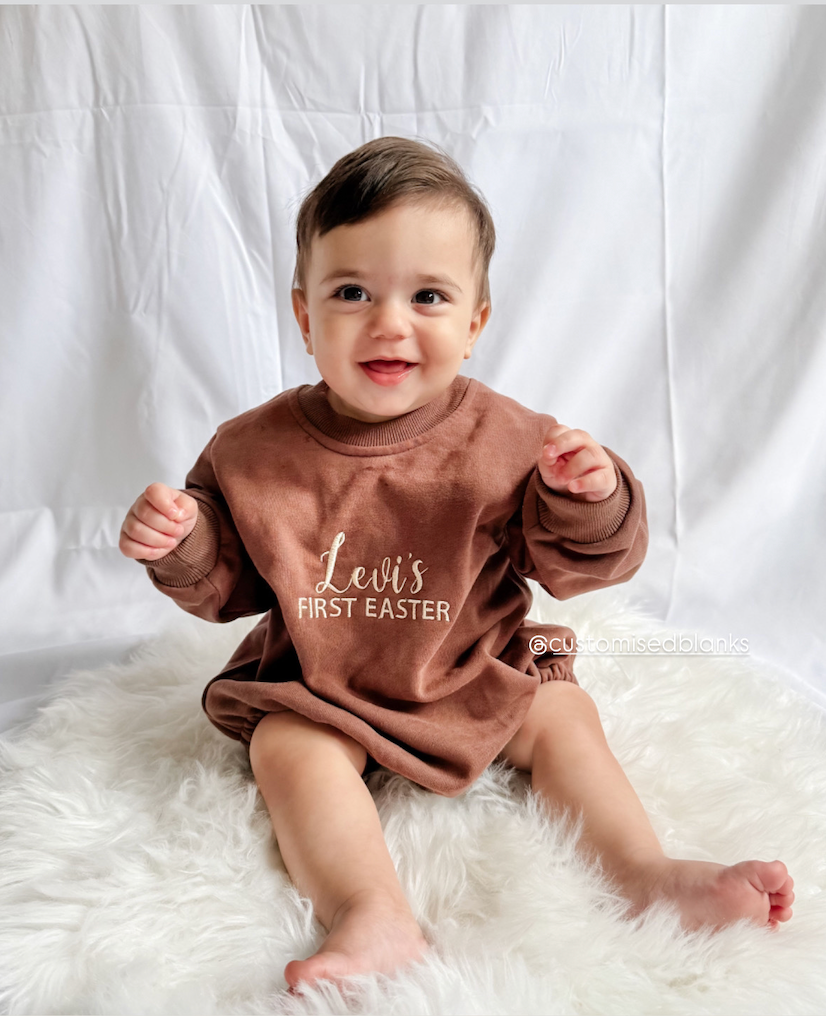 First Easter romper w/name