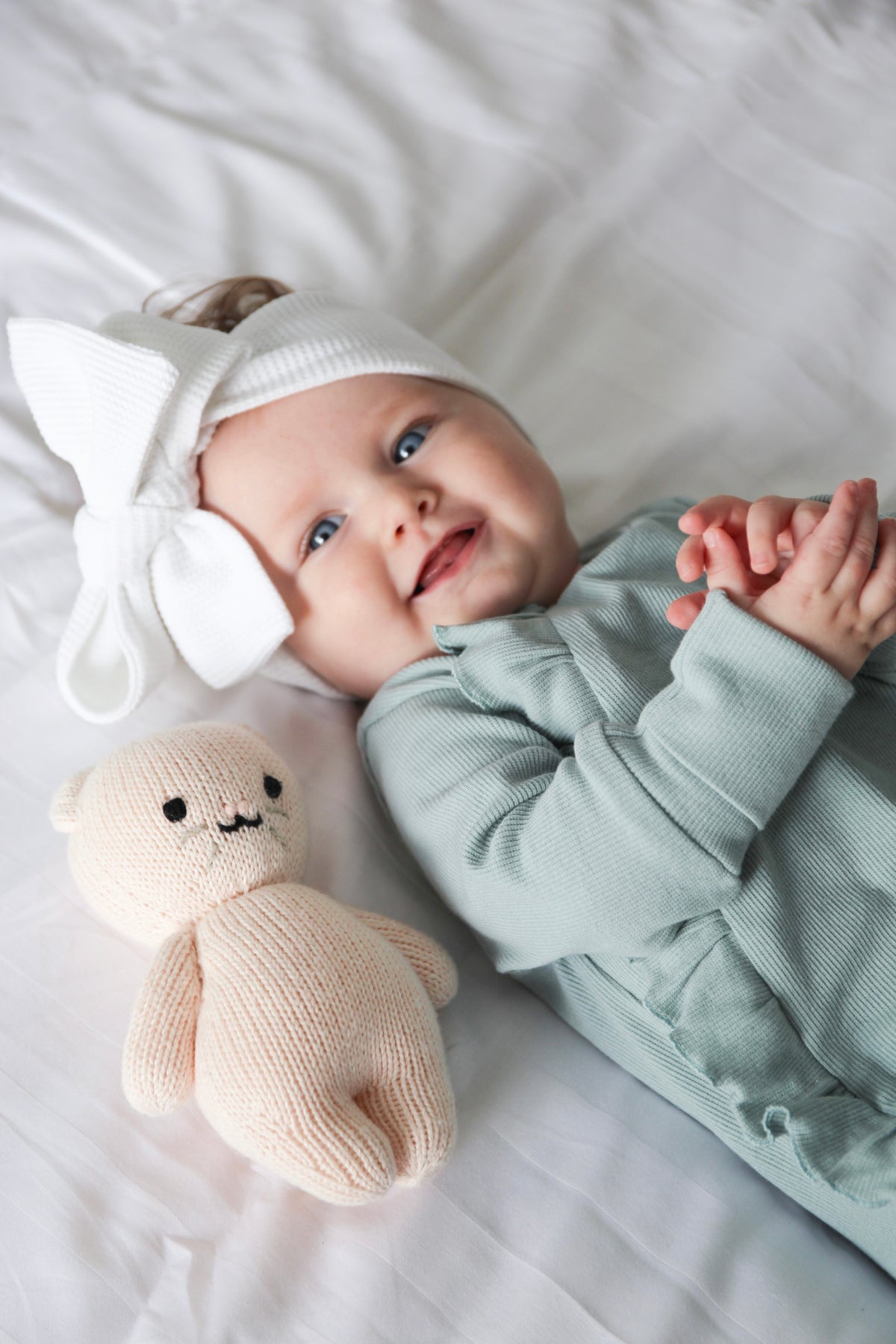 Mint Frill Zip Romper – Ultra Soft  with Convertible Feet &amp; Hands