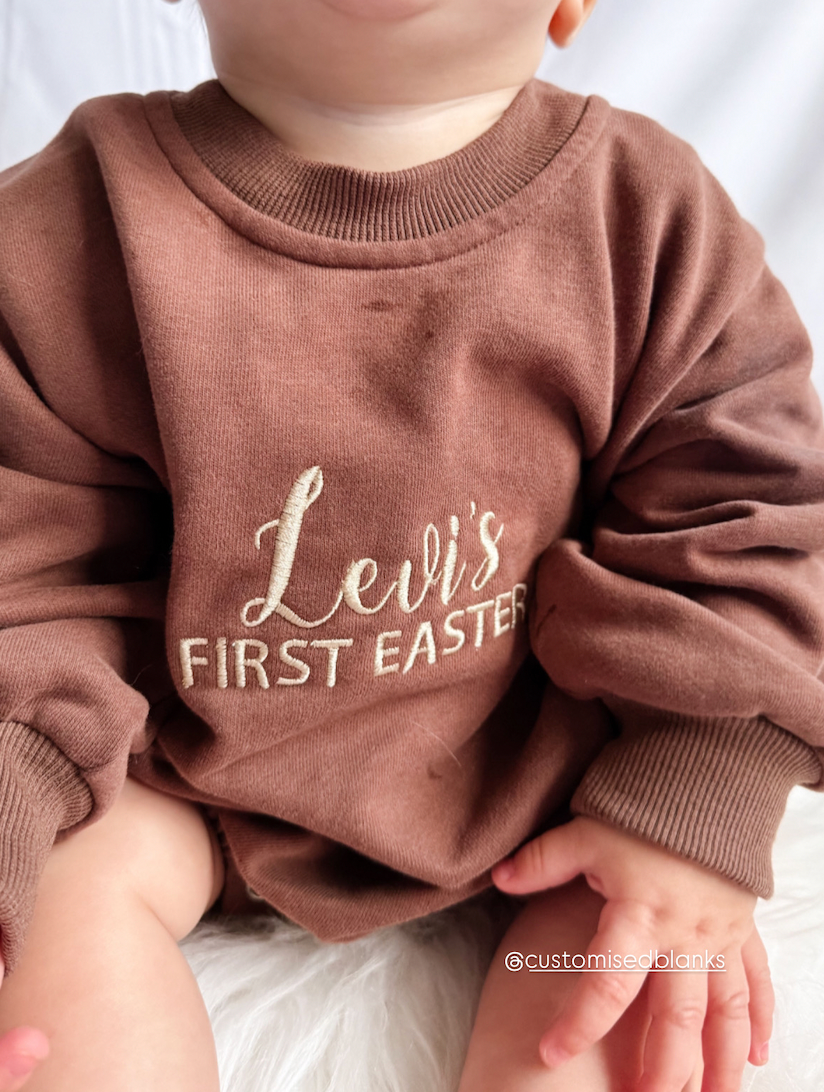 First Easter romper w/name