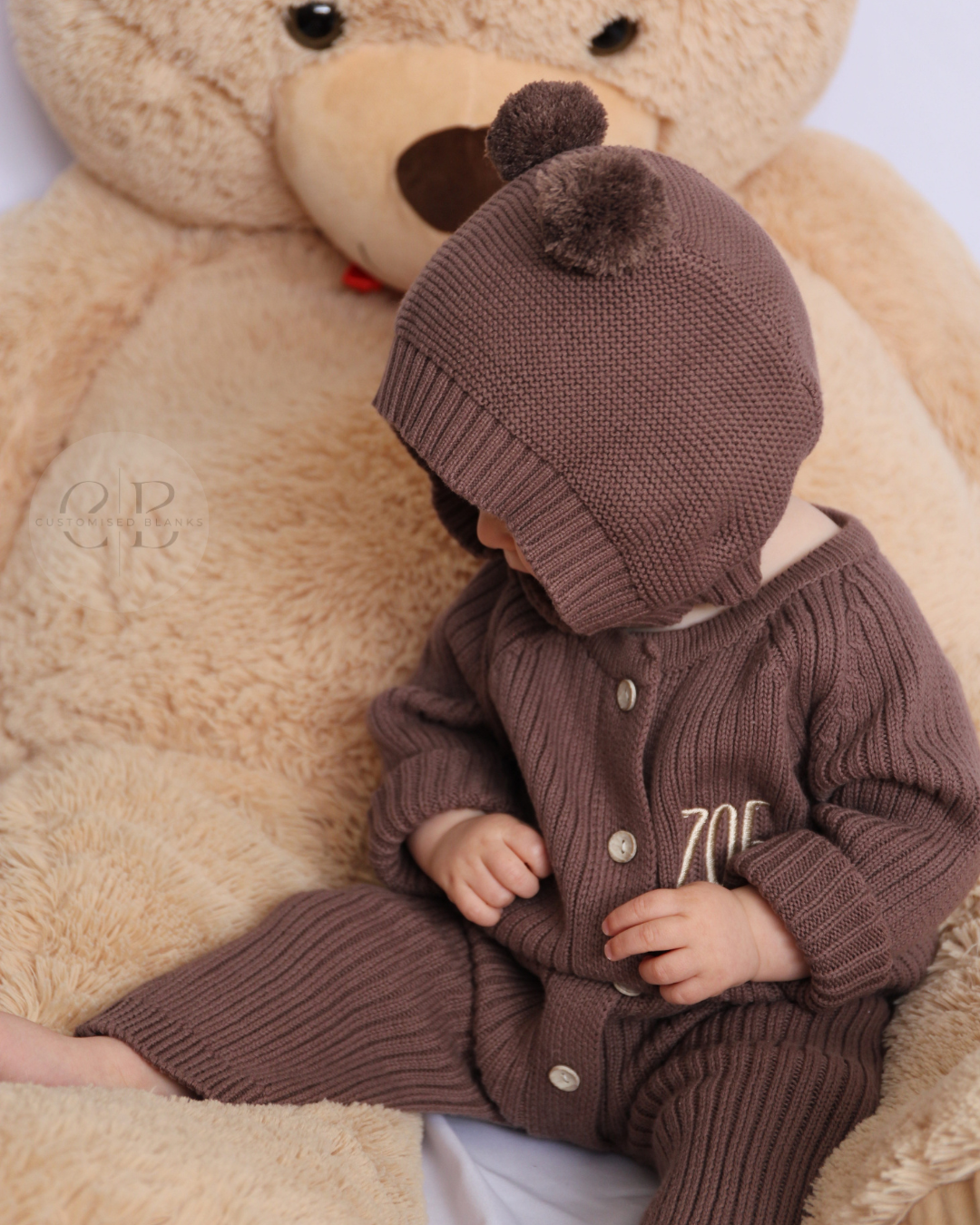 Chocolate Brown Cozy Baby Knit Duo