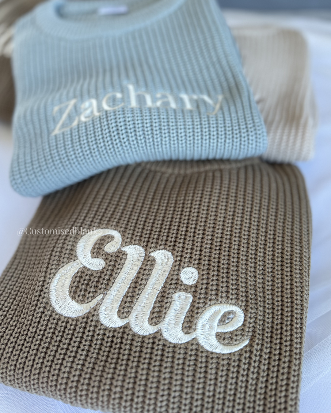Personalised Oversized Brown Knitted Sweater