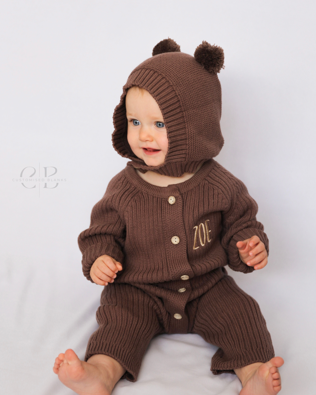 Chocolate Brown Cozy Baby Knit Duo