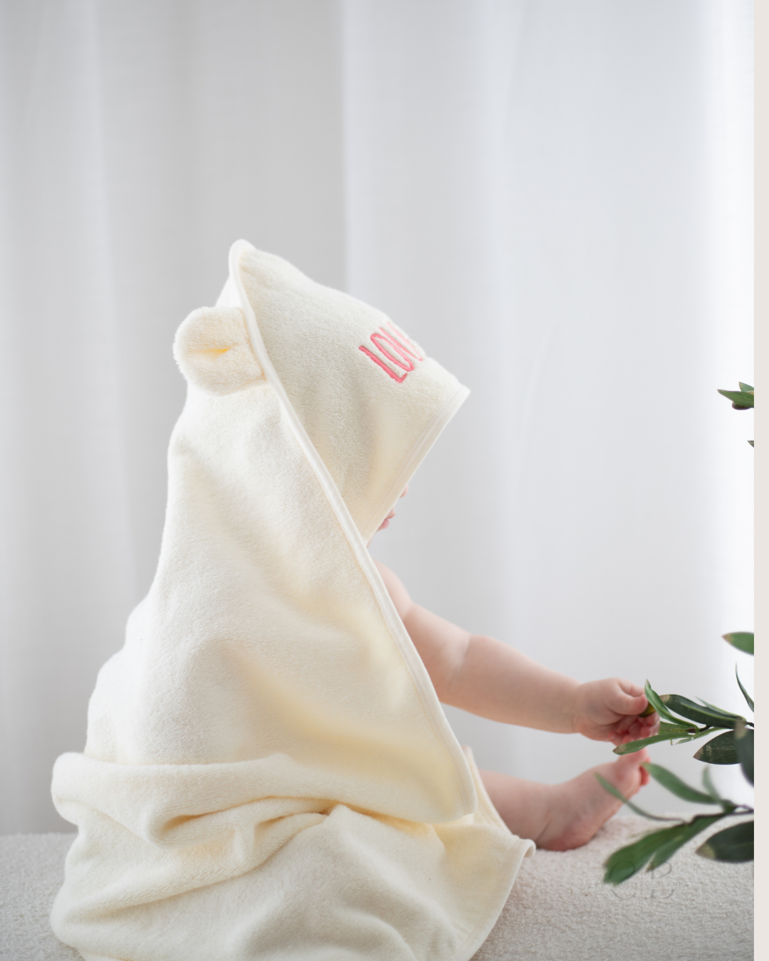 100% Organic Cotton Baby Hooded Towel - Personalised