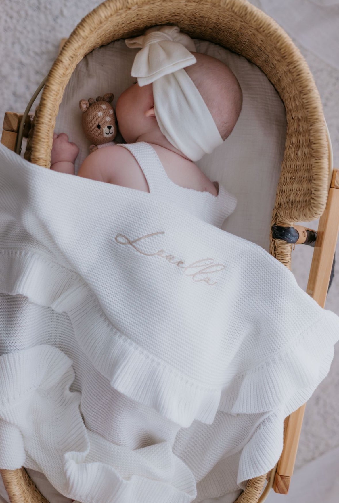 Ruffle Knitted Romper &amp; Blanket Set | Cozy &amp; Stylish Baby Bundle
