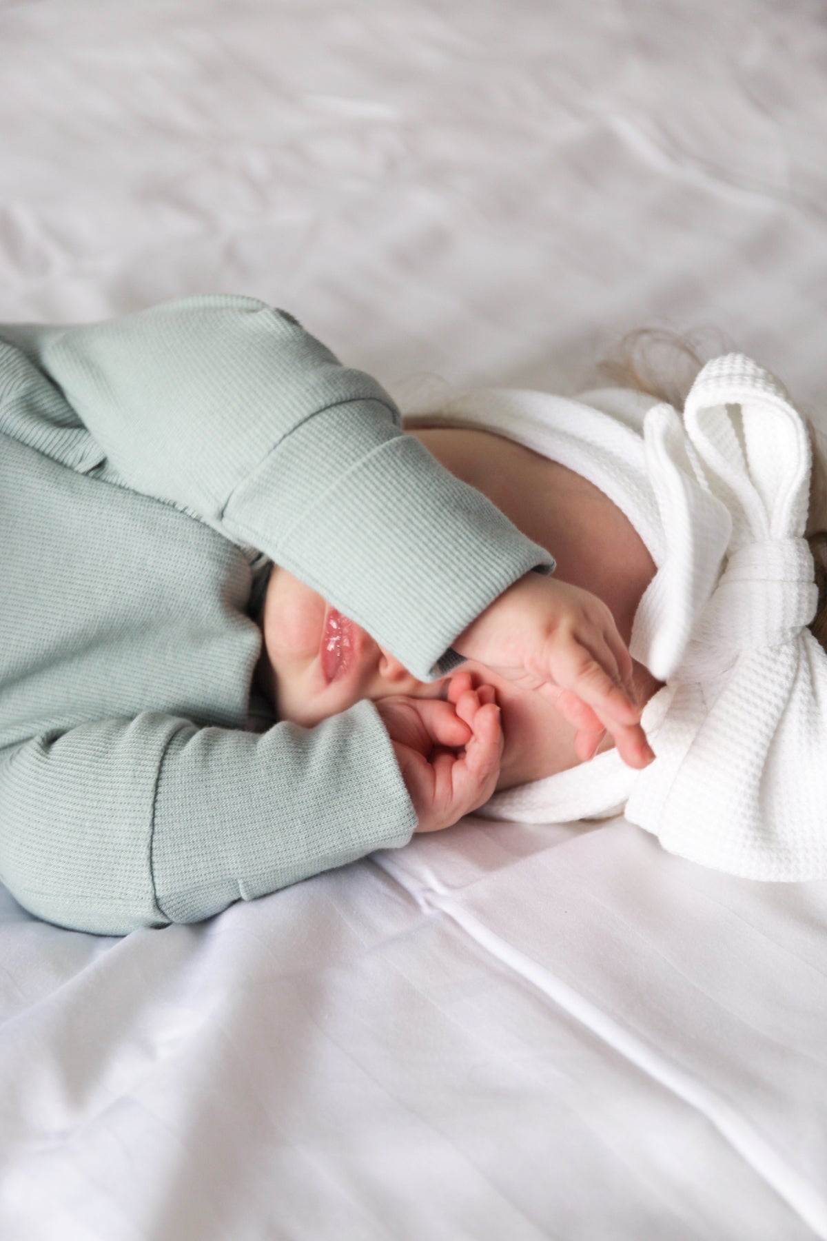 Mint Frill Zip Romper – Ultra Soft  with Convertible Feet &amp; Hands